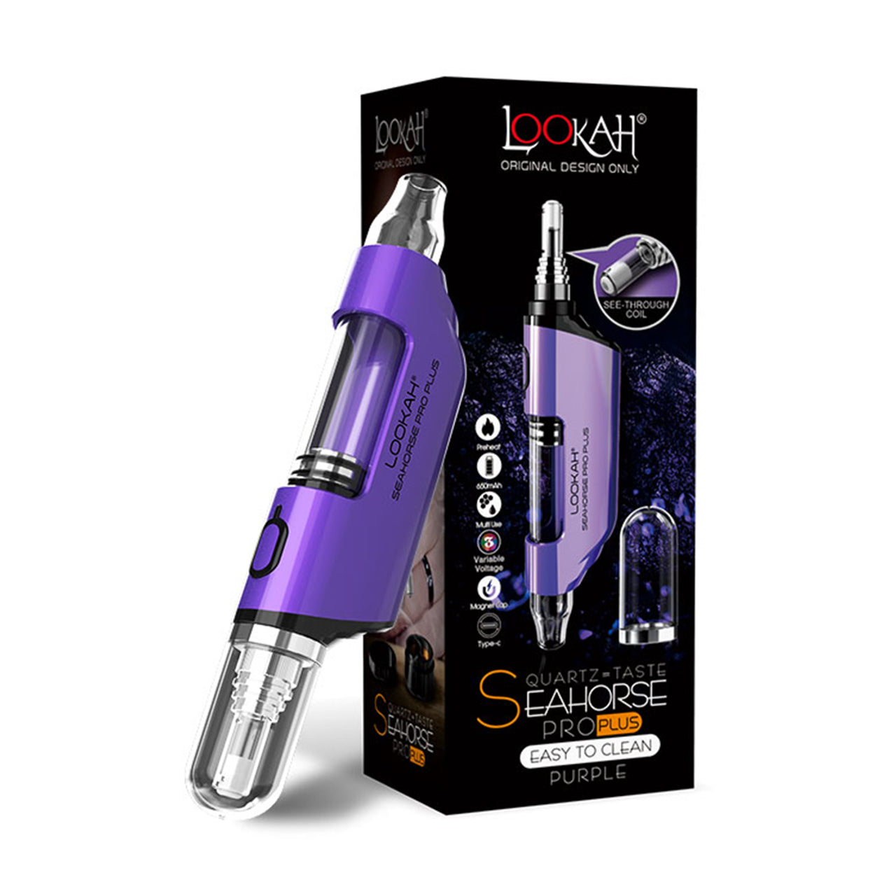 Lookah - Seahorse Pro Plus 650mAh Vaporizer Kit - SWED Lookah - Seahorse Pro Plus 650mAh Vaporizer Kit - SWED